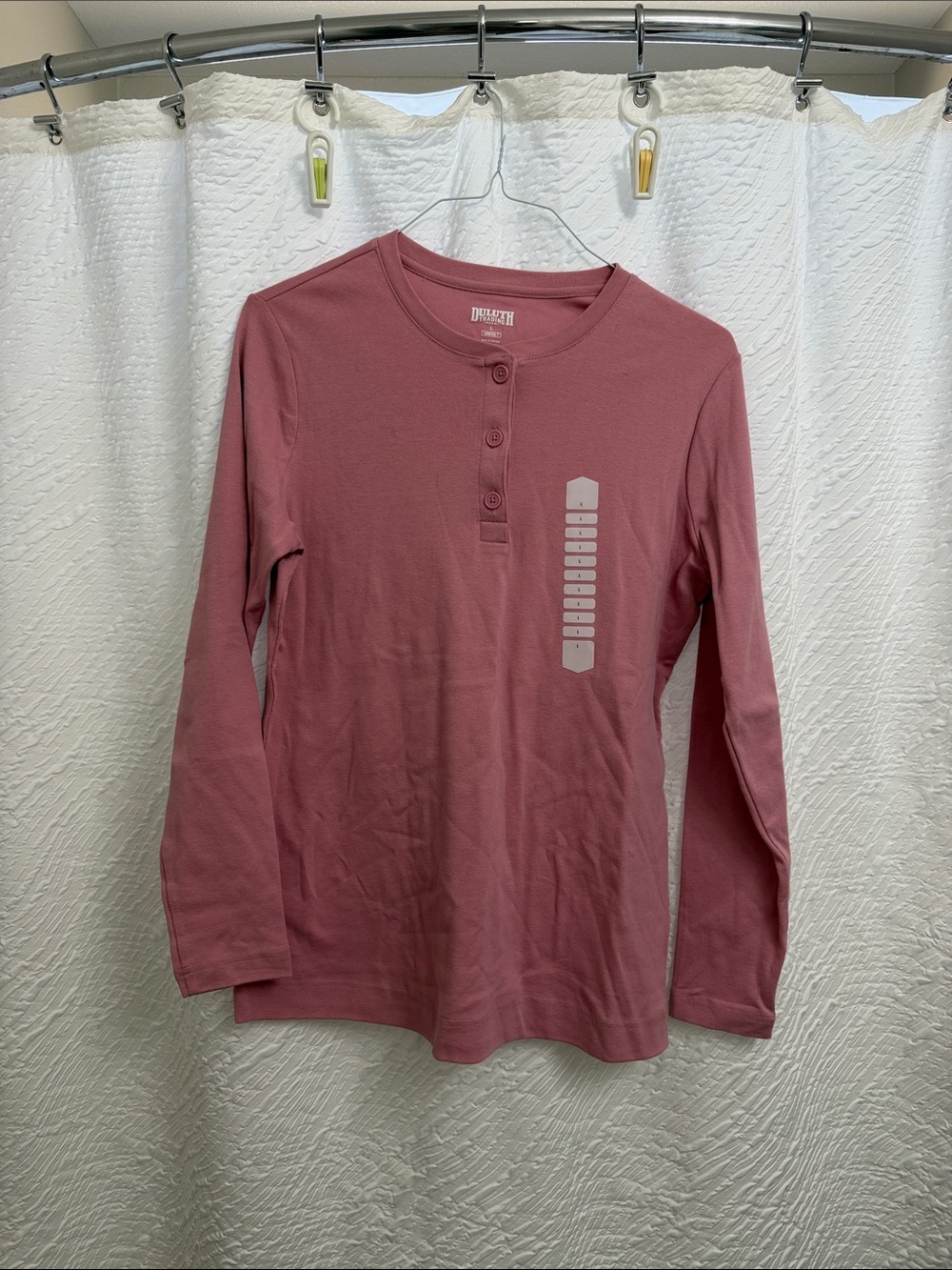 Duluth Trading Co Mauve Long-Sleeve Henley Top